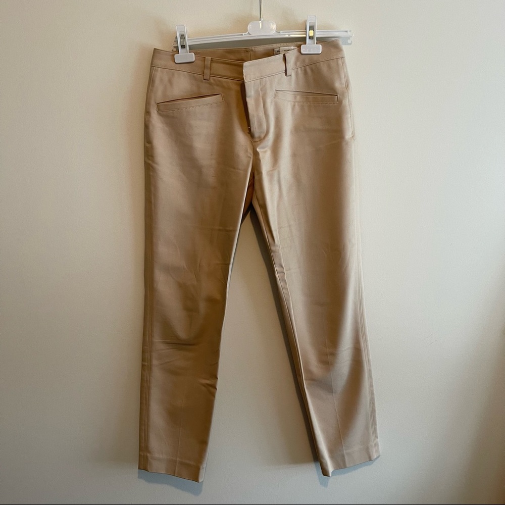 Club Monaco straight leg cropped pants, Size 4, Pink/Cream Colour